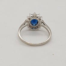 Load image into Gallery viewer, Sterling Silver Blue and White CZ Ring
