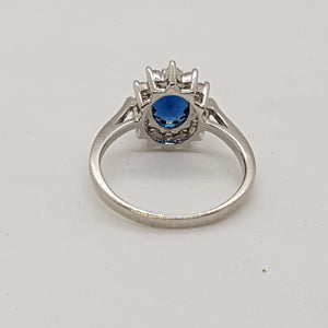 Sterling Silver Blue and White CZ Ring