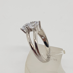 Sterling Silver 2 Stone CZ Ring