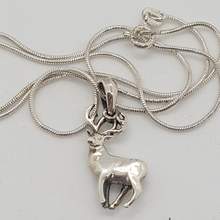 Load image into Gallery viewer, Handmade Sterling Silver Stag Pendant
