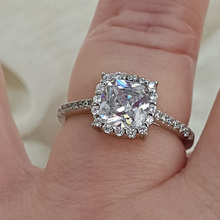 Load image into Gallery viewer, Sterling Silver Square Cut CZ Ring
