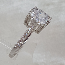 Load image into Gallery viewer, Sterling Silver Square Cut CZ Ring
