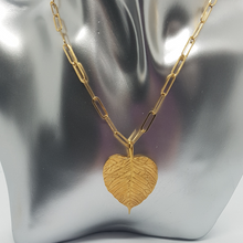 Load image into Gallery viewer, Sterling Silver Gold Plated Leaf Pendant.
