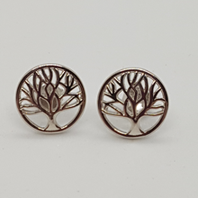 Load image into Gallery viewer, Sterling Silver Tree of Life Stud Earrings

