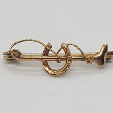 Load image into Gallery viewer, Antique 9ct Gold Horseshoe and Crop Stock Pin
