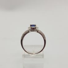 Load image into Gallery viewer, Sterling Silver Blue and White CZ Ring
