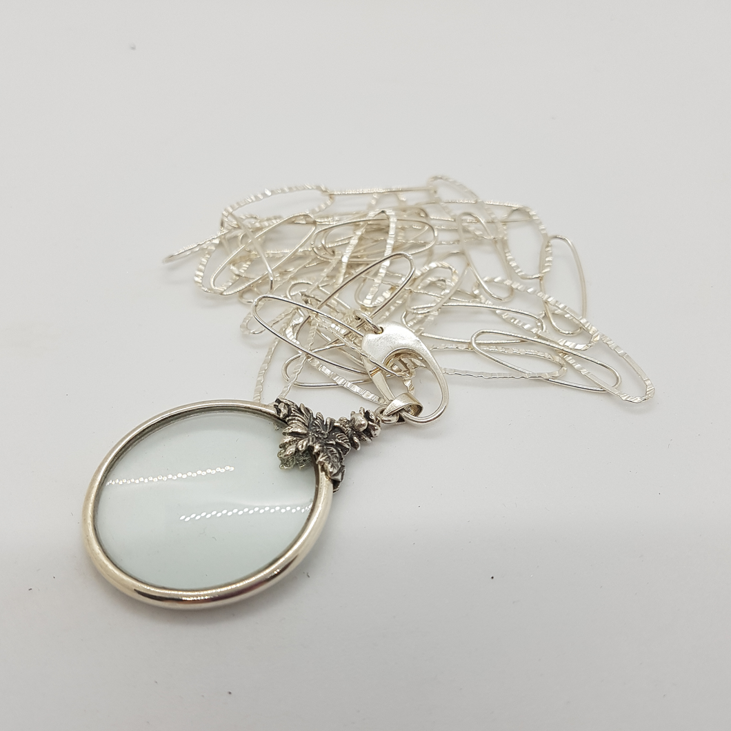 Sterling Silver Magnifying Glass and Chain