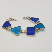 Load image into Gallery viewer, Sterling Silver with Blue Stone Bracelet
