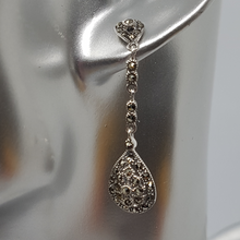 Load image into Gallery viewer, Sterling Silver and Marcasite Drop Earrings
