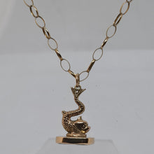 Load image into Gallery viewer, Antique 9ct Gold Fish Fob Pendant and Chain
