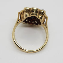 Load image into Gallery viewer, Vintage 9ct Gold Garnet Pearl Ring
