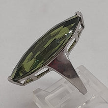 Load image into Gallery viewer, Vintage Sterling Silver Green Crystal Cocktail Ring
