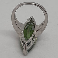 Load image into Gallery viewer, Vintage Sterling Silver Green Crystal Cocktail Ring
