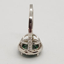 Load image into Gallery viewer, Sterling Silver Green and White CZ Dress Ring

