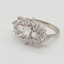 Load image into Gallery viewer, Sterling Silver CZ Cluster Boat Ring
