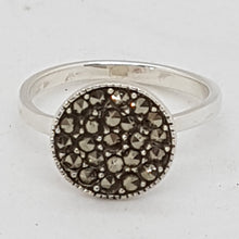 Load image into Gallery viewer, Sterling Silver Marcasite Circle Ring

