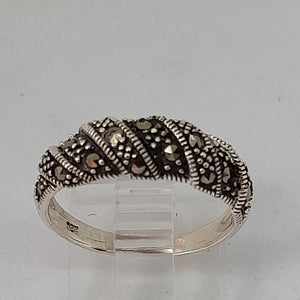 Sterling Silver Marcasite Croissant Ring