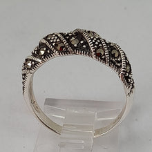 Load image into Gallery viewer, Sterling Silver Marcasite Croissant Ring
