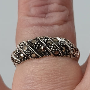 Sterling Silver Marcasite Croissant Ring