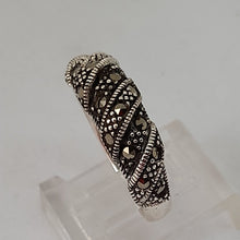 Load image into Gallery viewer, Sterling Silver Marcasite Croissant Ring
