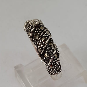 Sterling Silver Marcasite Croissant Ring