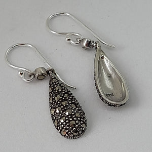 Sterling Silver Marcasite Drop Earrings