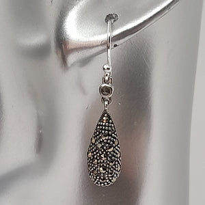 Sterling Silver Marcasite Drop Earrings