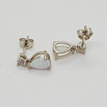 Load image into Gallery viewer, Sterling Silver Opal and CZ Earrings
