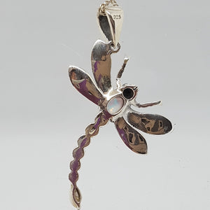 Sterling Silver Marcasite and Opal Dragonfly Pendants