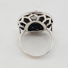 Load image into Gallery viewer, Sterling Silver Opal and Marcasite Dress Ring
