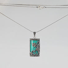 Load image into Gallery viewer, Sterling Silver Turquoise Marcasite Pendant
