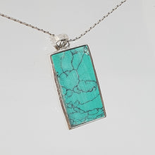 Load image into Gallery viewer, Sterling Silver Turquoise Marcasite Pendant
