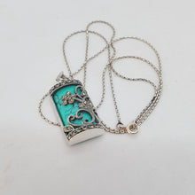 Load image into Gallery viewer, Sterling Silver Turquoise Marcasite Pendant
