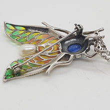 Load image into Gallery viewer, Sterling Silver Sapphire,Ruby,Plique a Jour Bug Pendant/Brooch
