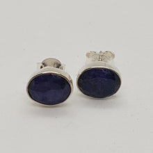 Load image into Gallery viewer, Sterling Silver Sapphire Stud Earrings
