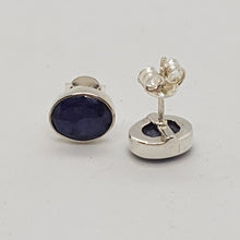 Load image into Gallery viewer, Sterling Silver Sapphire Stud Earrings
