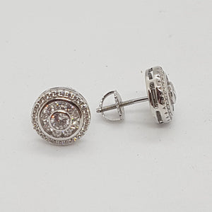 Sterling Silver White CZ Stud Earrings