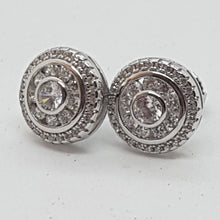 Load image into Gallery viewer, Sterling Silver White CZ Stud Earrings
