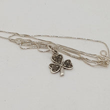 Load image into Gallery viewer, Sterling Silver Marcasite Shamrock Pendant
