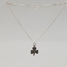 Load image into Gallery viewer, Sterling Silver Marcasite Shamrock Pendant
