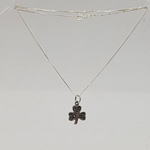 Sterling Silver Marcasite Shamrock Pendant