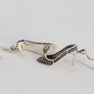 Sterling Silver Marcasite Shoe Earrings