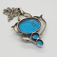 Load image into Gallery viewer, Vintage Sterling Silver Turquoise Pendant
