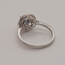 Load image into Gallery viewer, Sterling Silver Tanzanite and White CZ Ring
