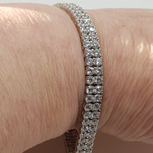 Load image into Gallery viewer, Sterling Silver Double Row CZ Tennis Bracelet
