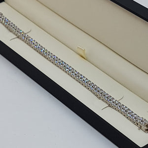 Sterling Silver Double Row CZ Tennis Bracelet