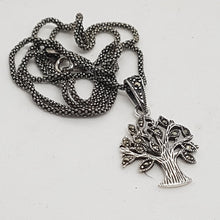 Load image into Gallery viewer, Sterling Silver and Marcasite Tree of Life Pendant
