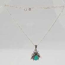 Load image into Gallery viewer, Sterling Silver Turquoise and Marcasite Bee Pendant
