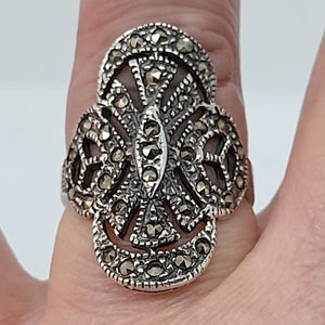 Vintage Sterling Silver Marcasite Ring